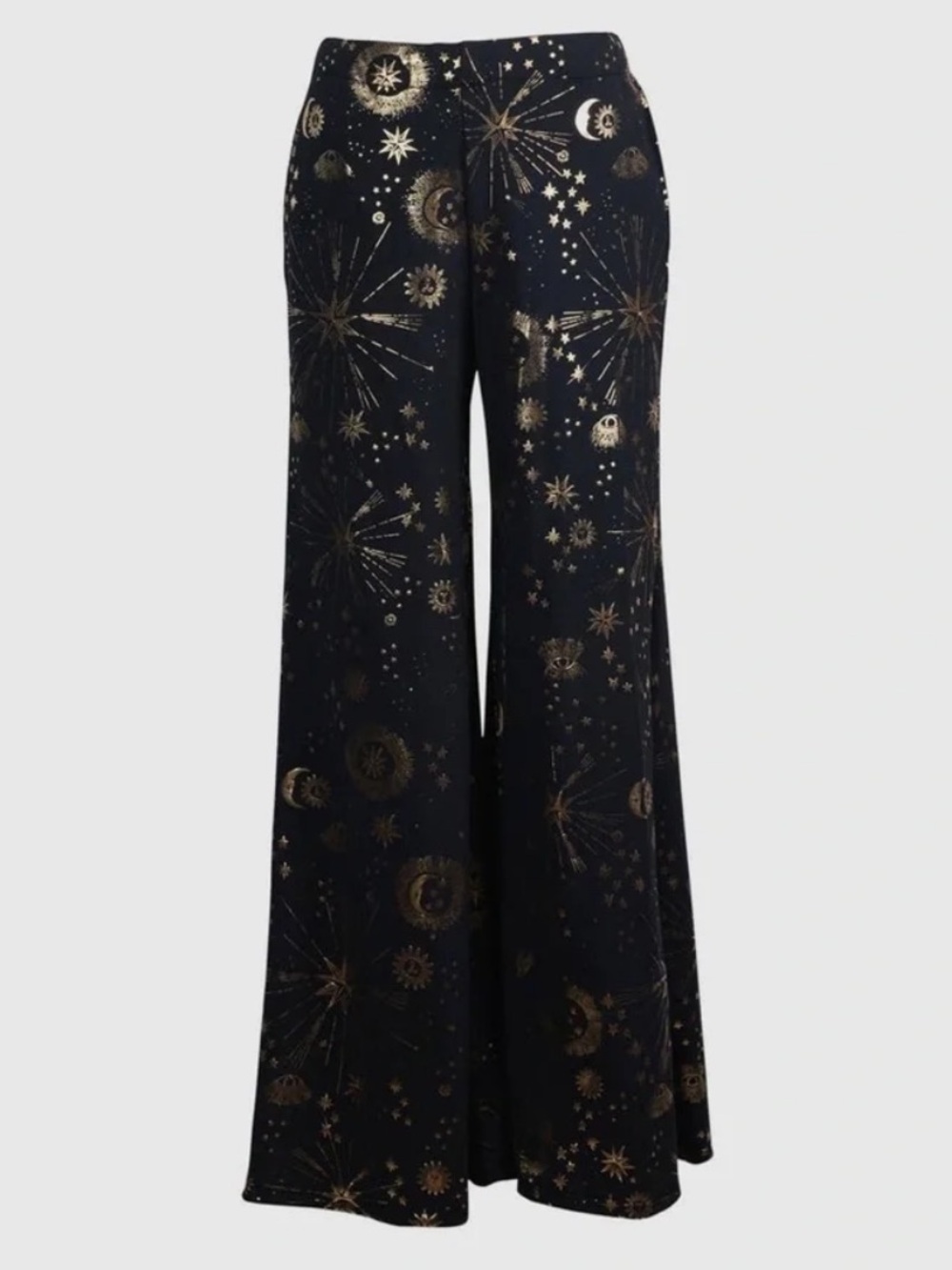 Jennafer Grace Celestia Palazzo Pants Black & Gold Celestial Large - Picture 2 of 5